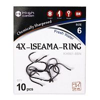 Крючок KOI "4X-ISEAMA-RING", размер 7 (INT)/6 (AS), цвет BN, (10 шт.)