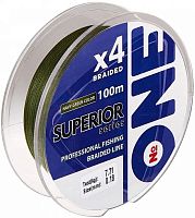 Леска плетеная №ONE SUPERIOR X4 d-0.18 100 м navy-green