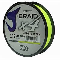 Леска плетеная "J-Braid X4" 0.10 мм 135 (флуор.-желтая)