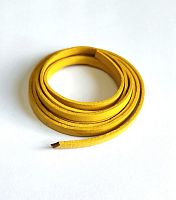 Шнур плоский, кожа, желтый, 3*1000мм