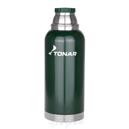 Термос с ситечком зеленый 1000 мл (2 крышки-кружки)