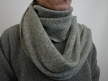Шарф из вербл. шерсти,  дл.190см, шир.30см, цвет серый