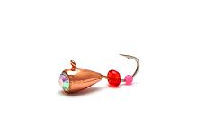 Мормышка вольф. DS Fishing Капля с камнем d-3.0, 0,4г, медь