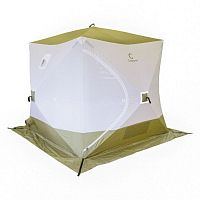 Палатка зимняя куб СЛЕДОПЫТ 2,1*2,1, S по полу 4,4 кв.м,цв. оливковый/белый