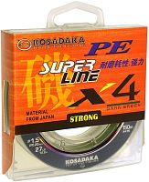 Леска плетен."SUPER LINE PE X4" 150м, цв.dark green, 0,16мм, 8,6кг