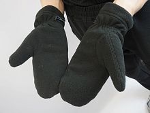 Варежки "Зима" (на флисовом подкладе, черный) (7)