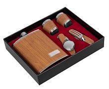 Набор подарочный (фляжка 270 мл + 2 стопки+ складные вилка и ложка)