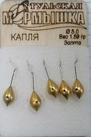 Мормышка вольф. Тульская Капля/кембрик 5,0 золото