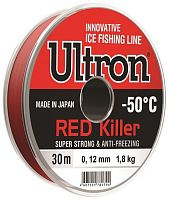 Леска ULTRON Red Killer 0,08мм 0.9 кг 30м красная