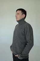 Свитер монгол. с высоким воротом (вербл.шерсть) р.60, цв.серый