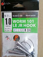 Крючки Gurza-WORM 101 LE JR HOOK № 1/0+14g (3шт/уп)