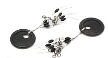Стопор с вертлюгом, р.L, Namazu ROLLING SWIVEL PEARL BEADS AND OLIVE RUBBER STOPPER, уп.4 шт.