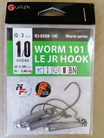 Крючки Gurza-WORM 101 LE JR HOOK № 1/0+8g (3шт/уп)