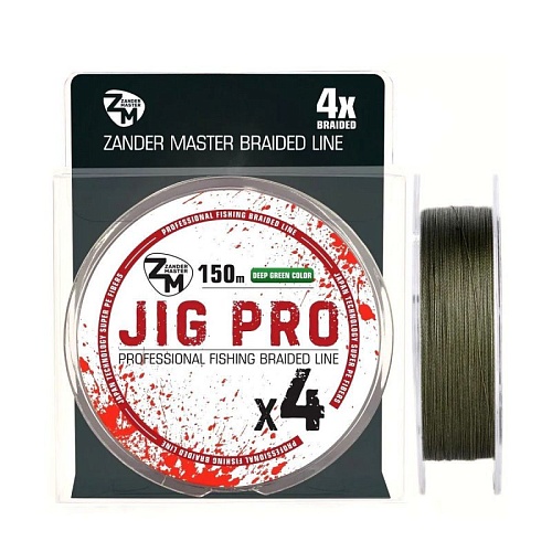 Леска плетеная ZanderMaster JIG PRO 0,14 мм 150м, зеленая