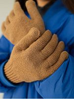 Перчатки из вербл. шерсти, цв.песочный,верблюжий