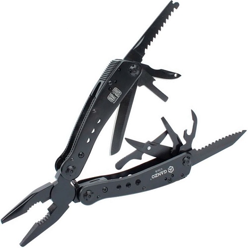 Мультиинструмент Ganzo, 105x50x15 мм, 22 предмета, цв. черный Мультиинструмент Ganzo, 105x50x15 мм, 22 предмета, цв. черный