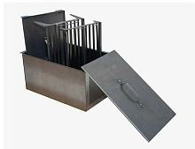 Коптильня двухъярусная "Следопыт" 498*304*260 мм с поддоном для сборки жира, сталь 1 мм