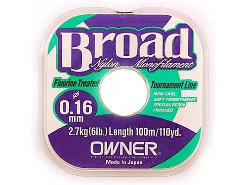 Леска OWNER BROAD BR 0.12mm, 100m Леска OWNER BROAD BR 0.12mm, 100m