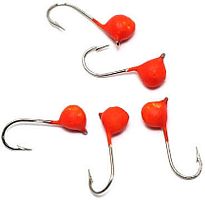 Мормышка вольф. точеная Яман Дробь с ушком, р. 3, вес 0,3, цв. красн.