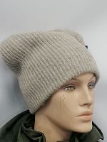 Шапка вязаная (вербл. шерсть) двойная, цв.серый