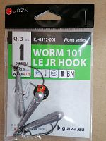 Крючки Gurza-WORM 101 LE JR HOOK № 1+12g (3шт/уп)