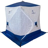 Палатка зимняя куб СЛЕДОПЫТ 2,1*2,1, S по полу 4,4 кв.м,цв. синий/белый с принтом