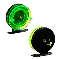 Катушка инерционная, металл пластик, диаметр 6,5см, черный-зеленый, 701