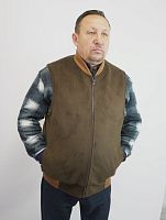 Жилет охотника утепленный, вставки трикотаж (верблюж.шерсть), р.60, цв.коричневый