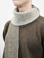 Шарф из 100% вербл. шерсти, цв.шоколадный "Узоры"