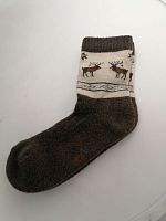 Носки (100% верблюж. шерсть) р.44-46, цв.коричневый/какао с рисунком